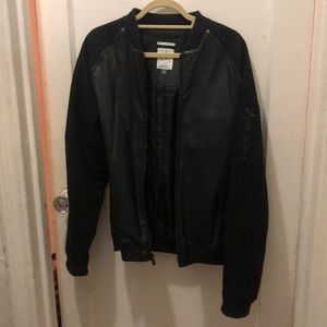 CK One (Calvin Klein) Leather and Wool Bomber